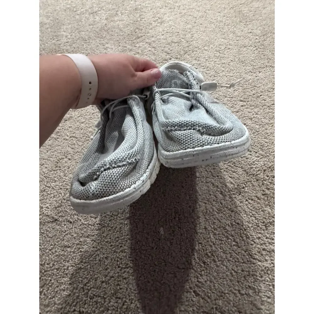 Hey Dude Wally Sox Slip On Loafers Stone White Men's Size 13 Light Gray Easy On
